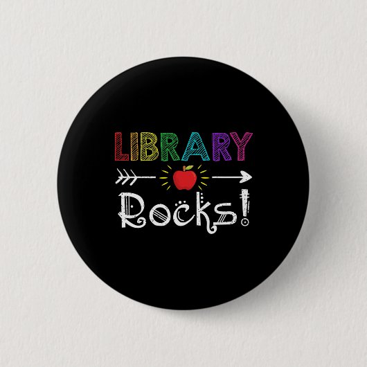 Bibliothek Rocks Lehrer Schüler Spaß Ck Zur Schule Button (Vorderseite)