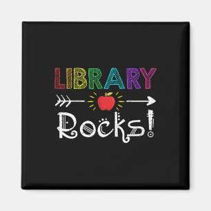 Bibliothek Rocks Lehrer Schüler Spaß Zurück Zur Sc Magnet