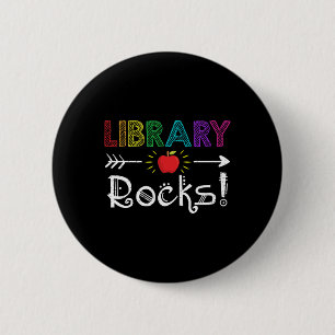 Bibliothek Rocks Lehrer Student Spaß zurück zur Sc Button
