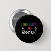 Bibliothek Rocks Lehrer Student Spaß zurück zur Sc Button (Vorne & Hinten)
