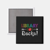Bibliothek Rocks Lehrer Student Spaß zurück zur Sc Magnet (Vorderseite/Rückseite)