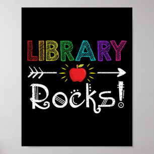 Bibliothek Rocks Lehrer Student Spaß zurück zur Sc Poster