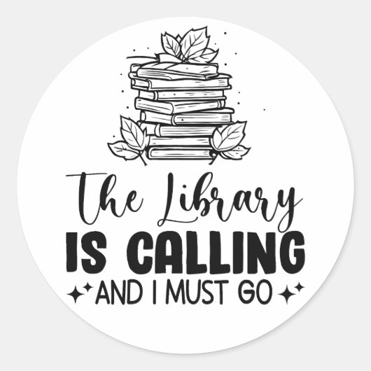 Bibliothek ruft an runder aufkleber (Vorderseite)