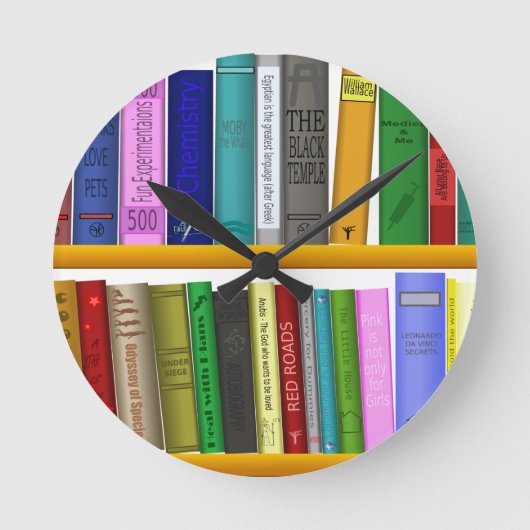 Bibliothek Runde Wanduhr (Vorderseite)