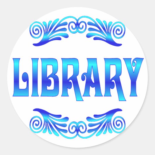 BIBLIOTHEK RUNDER AUFKLEBER (Vorderseite)