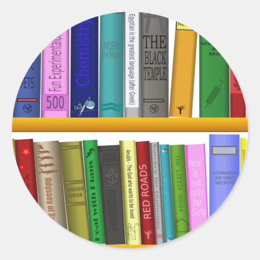 Bibliothek Runder Aufkleber (Vorderseite)