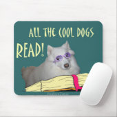 Bibliothek - Samoyed - coole Hunde las Bildung Mousepad (Mit Mouse)
