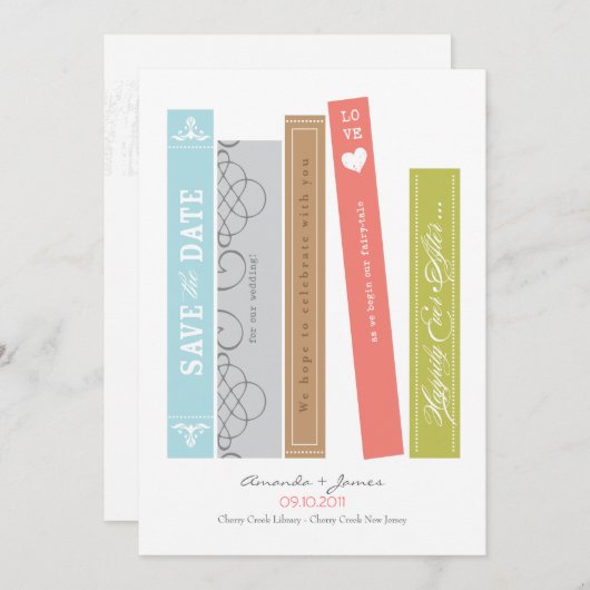 Bibliothek Save the Date (Vorne/Hinten)