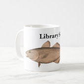 Bibliothek Sciencer mit der Kabeljau-Tasse Kaffeetasse (Vorderseite Links)