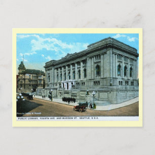 Bibliothek, Seattle, Washington Vintage Postkarte