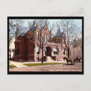 Bibliothek, South Bend, Indiana 1915 Vintage Postkarte