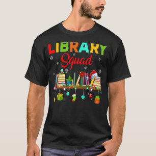 Bibliothek Squad Bookworm Xmas Lights Bibliothekar T-Shirt