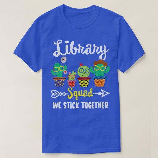 Bibliothek Squad, Funny School Cactus Team School T-Shirt (Design vorne)