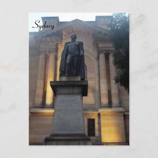 Bibliothek Sydney Statue Postkarte (Vorderseite)