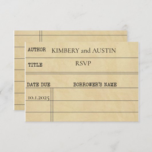 Bibliothek | UAWG Response Card RSVP Karte (Vorne/Hinten)