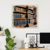 Bibliothek und Bücher der Antike Poster (Heimbüro)