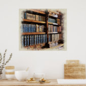 Bibliothek und Bücher der Antike Poster (Küche)