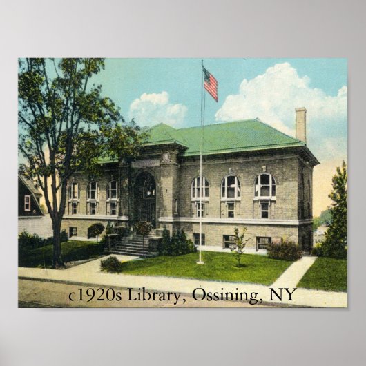 Bibliothek von 1920er Jahren, Ossining, NY Poster (Vorne)
