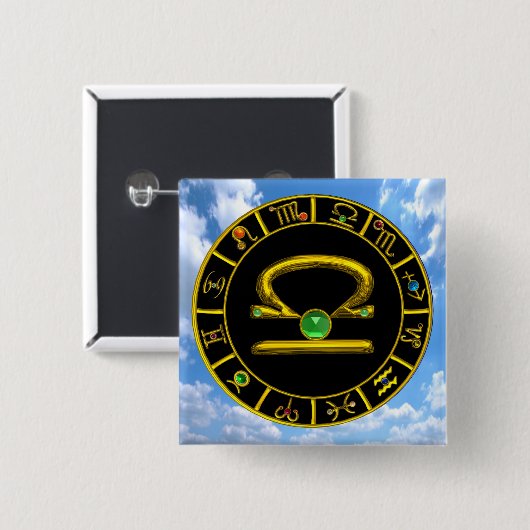 BIBLIOTHEK / ZODIAC BIRTHDAZEICHEN BUTTON (Vorne & Hinten)