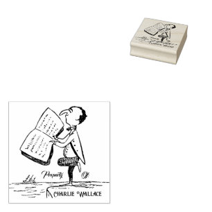 Bibliothek zum Besitz eines Menschenbuchs   Tinte- Gummistempel