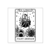 Bibliothek zum Tarot "Blumenschädel" Gummistempel (Prägung)