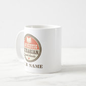 Bibliothekar-Anerkennungs-Ruhestands-Geschenk Kaffeetasse (Vorderseite Links)