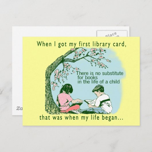 Bibliothekar-Bibliothek Postkarte (Vorne/Hinten)