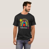 Bibliothekar Boho Regenbogen Leopard Zurück zur Sc T-Shirt (Vorne ganz)
