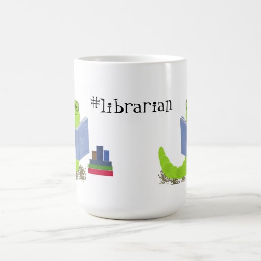 Bibliothekar-Bookworm-Design Kaffeetasse (Mittel)