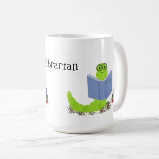 Bibliothekar-Bookworm-Design Kaffeetasse (VorderseiteRechts)