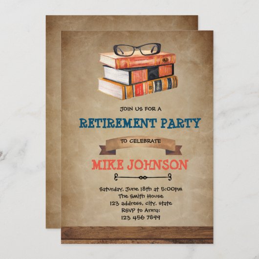 Bibliothekar-Buch-themenorientierte Einladung (Vorne/Hinten)