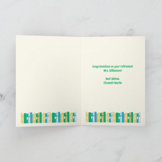 Bibliothekar / Englischlehrerversorgung Karte (Innenseite)