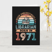 Bibliothekar geboren 1971 50th Birthday Book Lover Karte (Gelbe Blume)