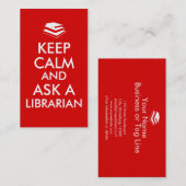 Bibliothekar-Geschenke behalten Ruhe, eine Visitenkarte (Vorne/Hinten)