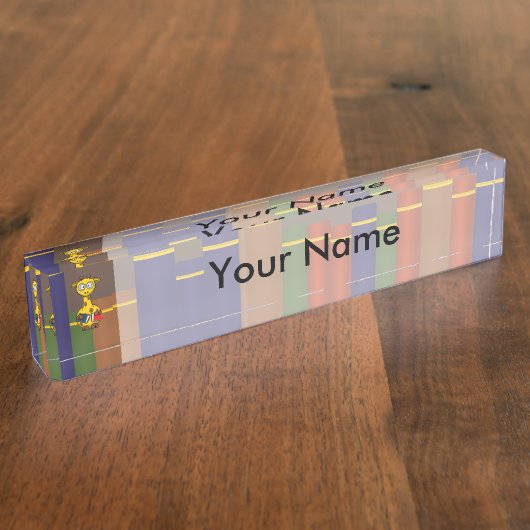 Bibliothekar-Giraffe Namensplakette (Seite)