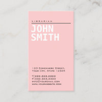 Bibliothekar-Girly einfaches schlichtes Rosa