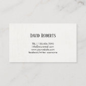 Bibliothekar-Handschrifts-Skript-elegantes Leinen Visitenkarte (Rückseite)