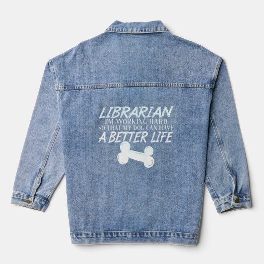Bibliothekar - Hund-Better-Life-Buchschule Jeansjacke (Rückseite)