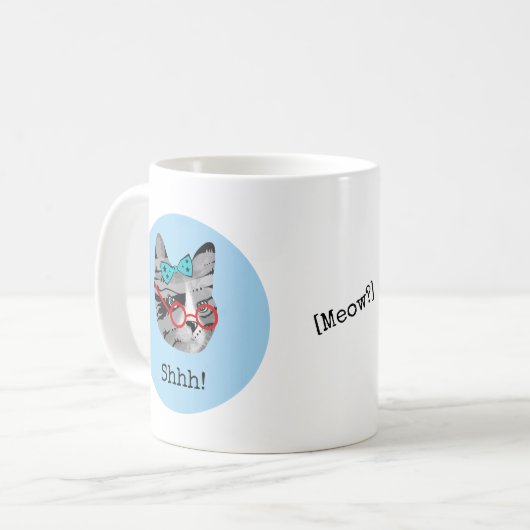 Bibliothekar-Katze Kaffeetasse (Vorderseite Links)