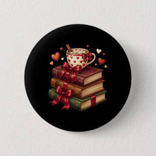 Bibliothekar Leser Bücher Valentinstag Lehrer Vale Button