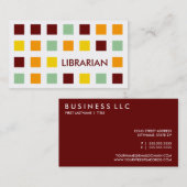 BIBLIOTHEKAR (Modquadrate) Visitenkarte (Vorne/Hinten)