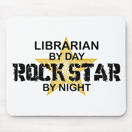 Bibliothekar-Rockstar bis zum Nacht Mousepad (Vorne)