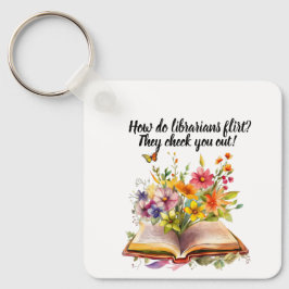 Bibliothekar und Bücher-Schlüsselanhänger Schlüsselanhänger