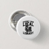 Bibliothekar - Unterstützung Ihrer lokalen Bibliot Button (Vorne & Hinten)