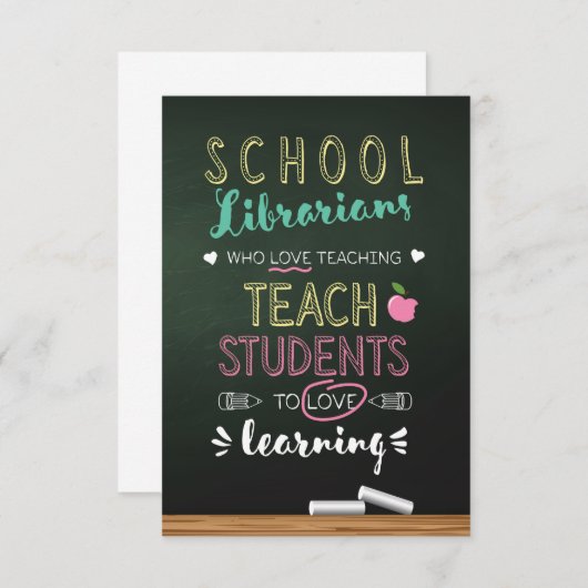 Bibliothekare, die Liebe unterrichten Dankeskarte (Vorne/Hinten)