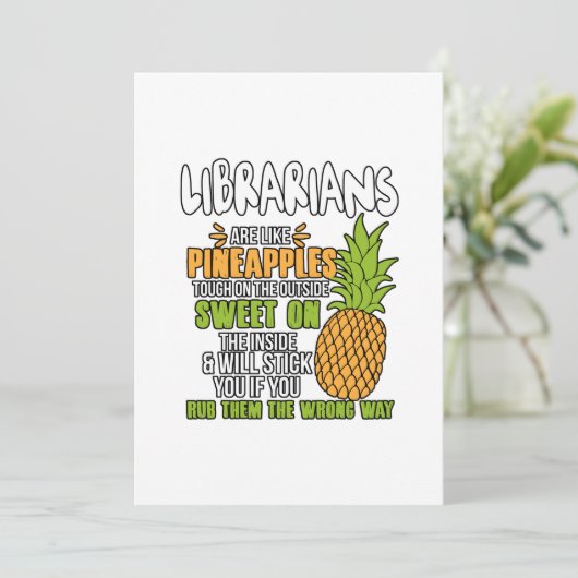 Bibliothekare sind wie Ananas. Dankeskarte (Stehend Vorderseite)