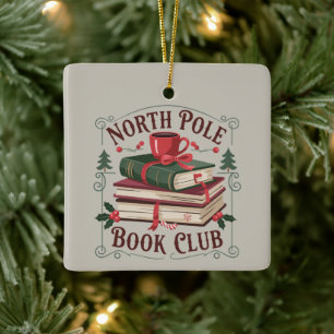 Bibliothekarin des North Pole Book Clubs Büchernär Keramikornament