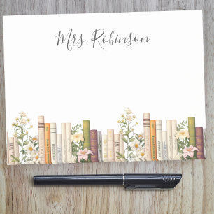 Bibliothekarin Lehrerin Bücher und Wildblumen Post-it Klebezettel
