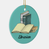 Bibliothekarische Bibliophile Reader Design Orname Keramik Ornament (Rechts)