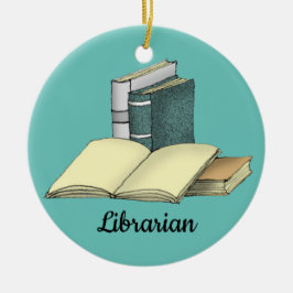 Bibliothekarische Bibliophile Reader Design Orname Keramik Ornament
